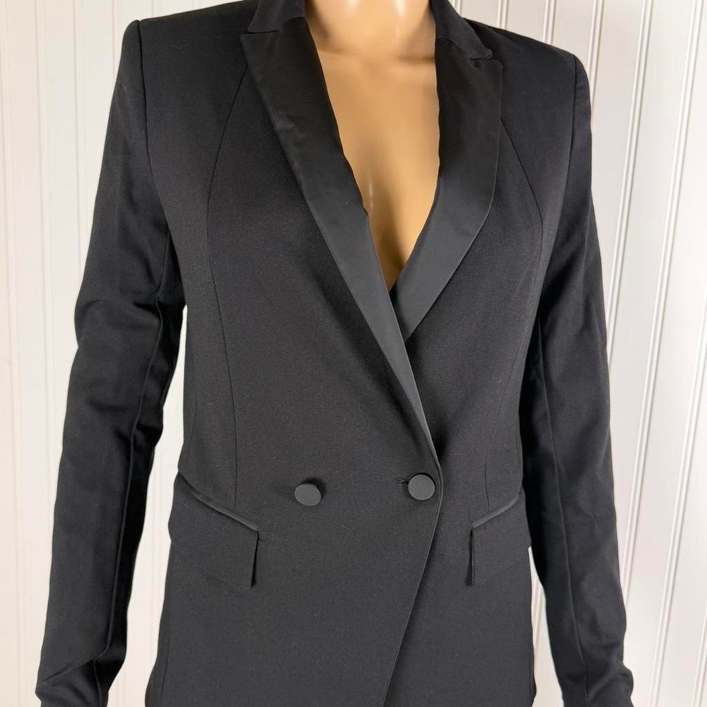 H&M black structured blazer size 2 - Picture 2 of 5